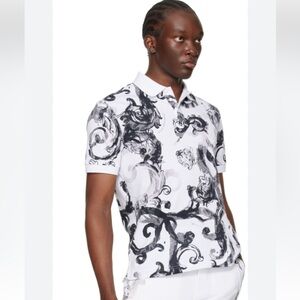 Versace Jeans Couture Barocco-print cotton polo top